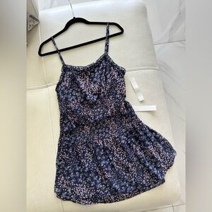 Aqua Floral Navy Blue Womens Matching Set NWT